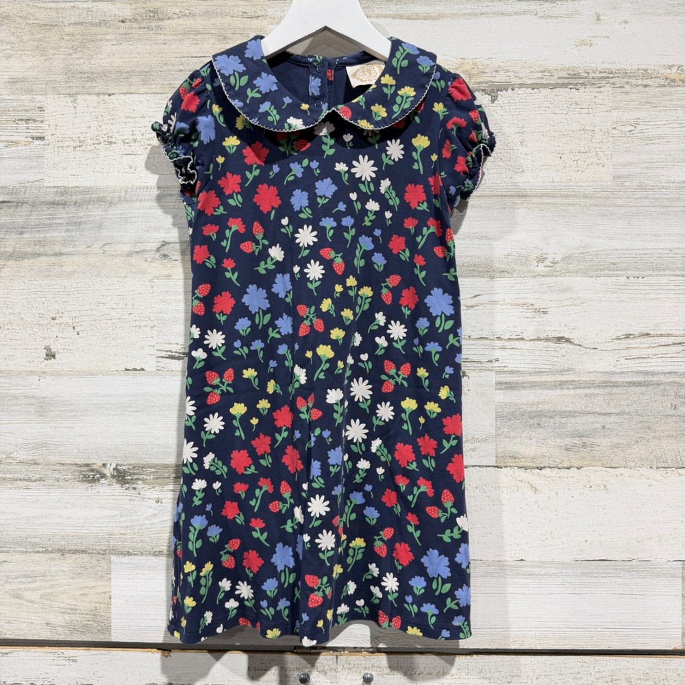 The Beaufort Bonnet Company Dress Fits Like Girls 6 Navy Strawberry Floral EUC*